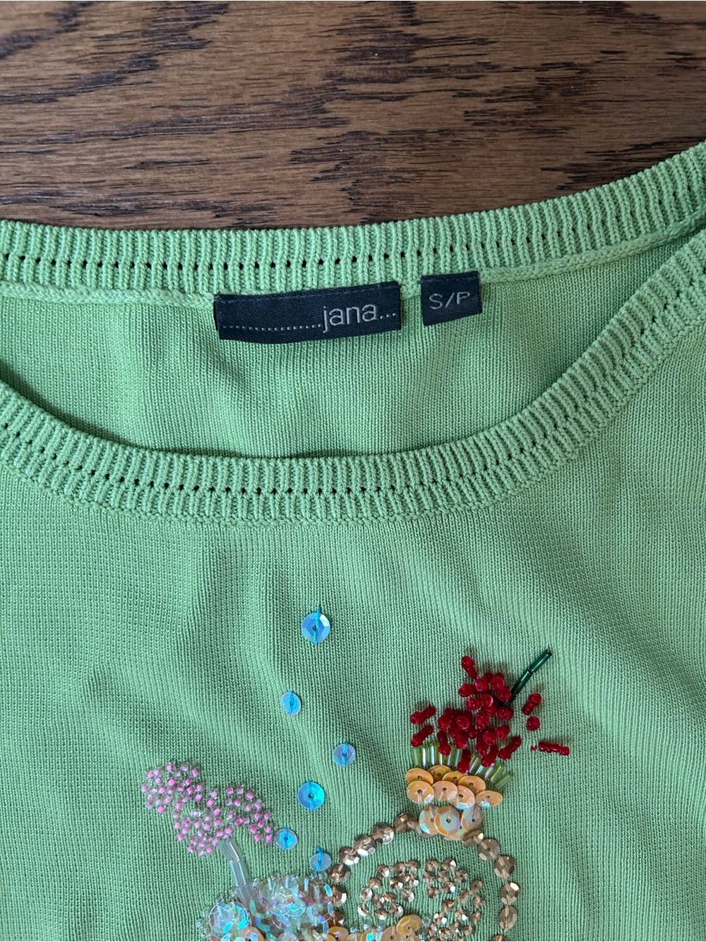Vintage Bead Embroidered Cocktail Tank Top - Green - Picture 3 of 4